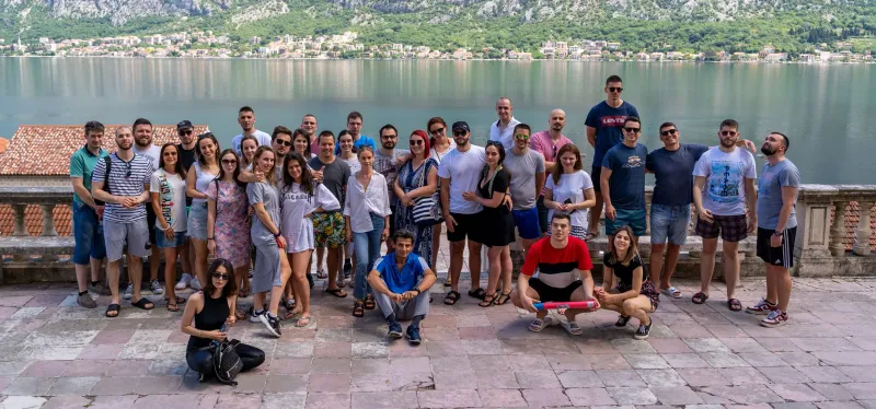 Estitor team group photo on the shore